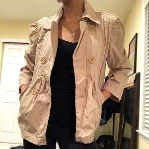 Tan cropped trench-blazer